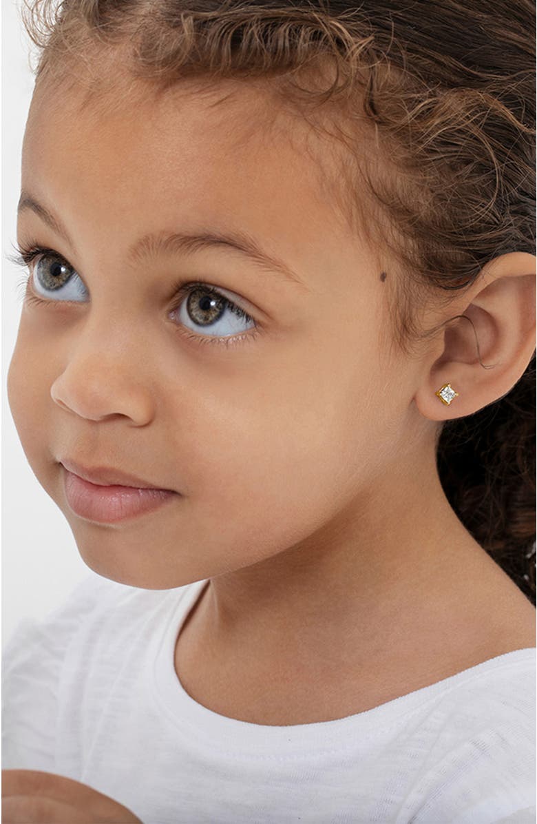 In Season Jewelry 14k Square Prong Set Earrings, Alternate, color, Gold