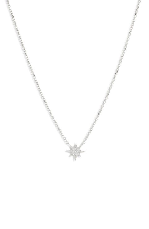 Sapphire Starburst Pendant Necklace