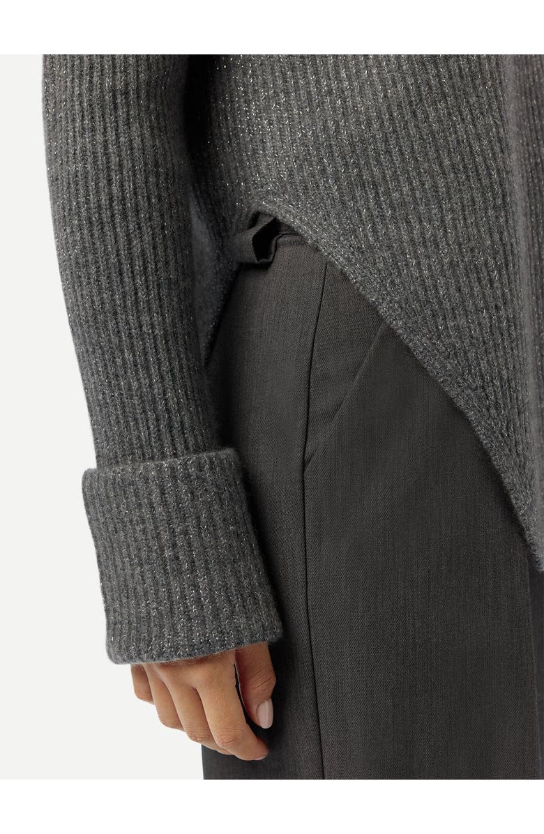 Gobi Cashmere Cashmere Sweater with Detachable Collar, Alternate, color, Steel Gray