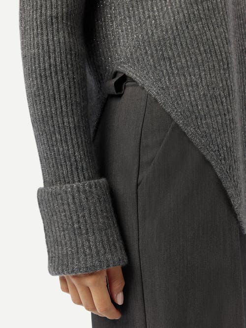 Gobi Cashmere Cashmere Sweater With Detachable Collar In Gray