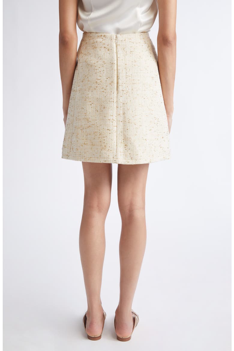Flap Pocket Tweed Skirt, Alternate, color, IVORY/ YELLOW