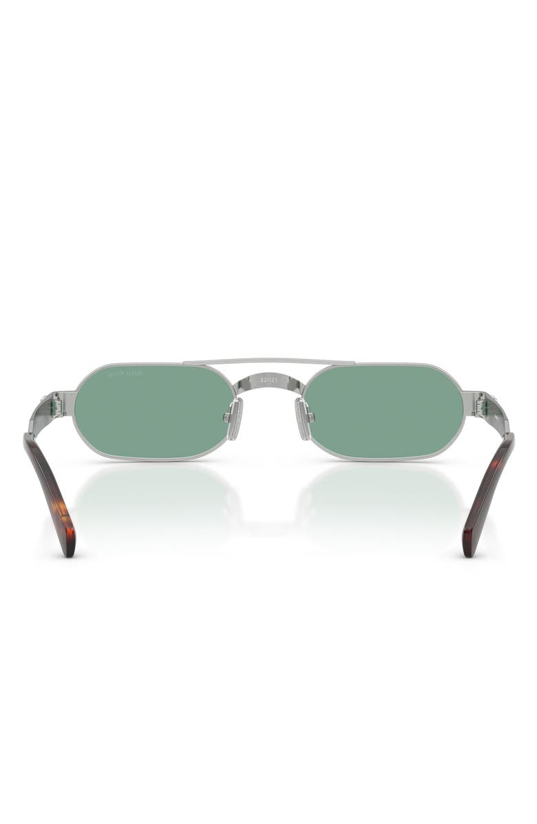Miu Miu 52mm Oval Sunglasses, Alternate, color, Ancient Silver / Bluish Gray