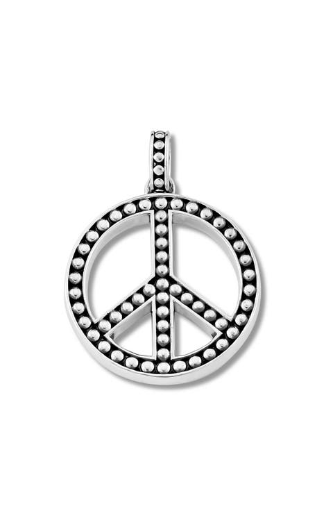 Beaded Peace Sign Pendant
