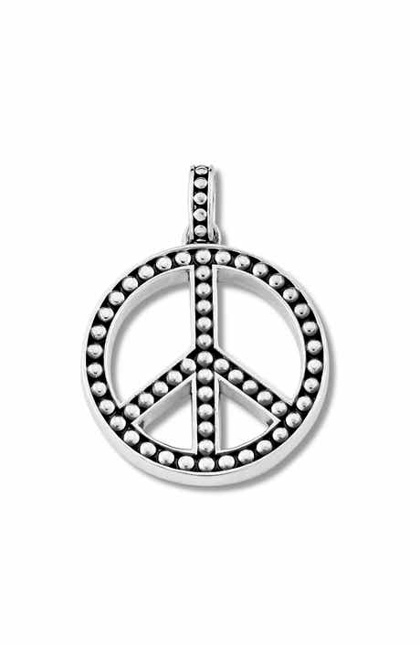 SAMUEL B. Beaded Peace Sign Pendant