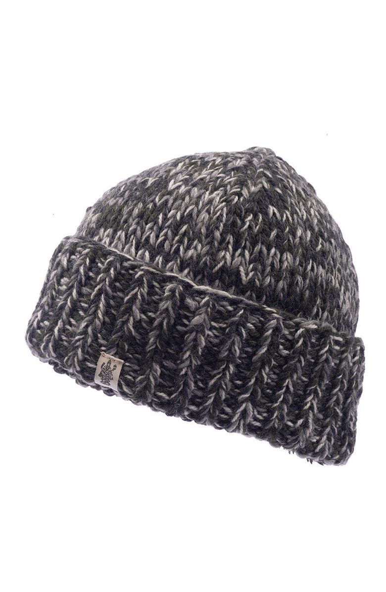 Nirvanna Designs Marbled Rib Fold Beanie, Main, color, Army