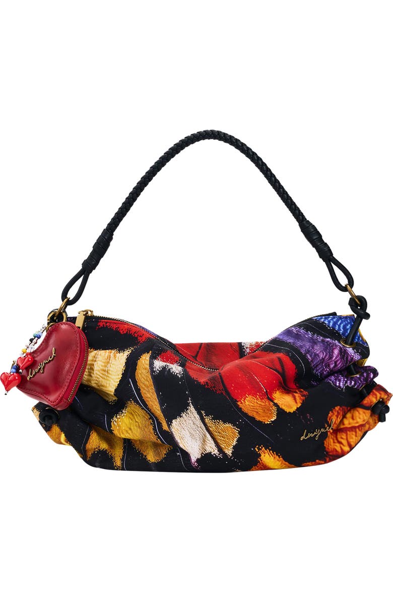 Desigual Medium Butterfly Print Bag, Main, color, Multi