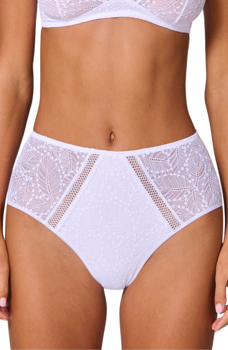 Simone Perele Comete Retro Briefs, Main, color, White