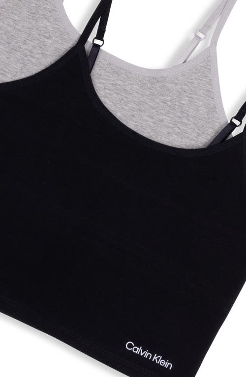 Shop Calvin Klein Kids' Assorted 2-pack Stretch Cotton Bralettes In Black/heather Grey