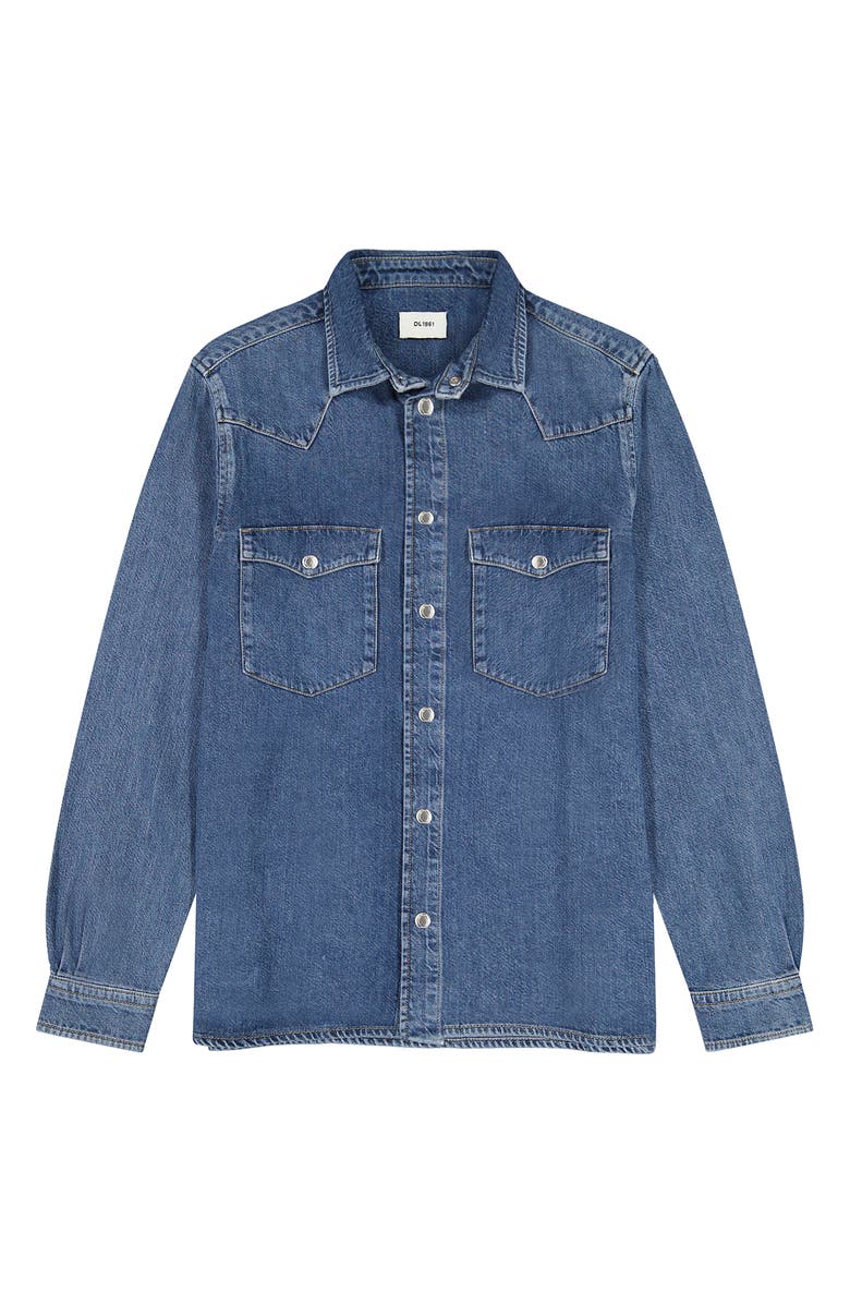 DL1961 Dominick Denim Snap-Up Western Shirt, Alternate, color, Indigo Frontier