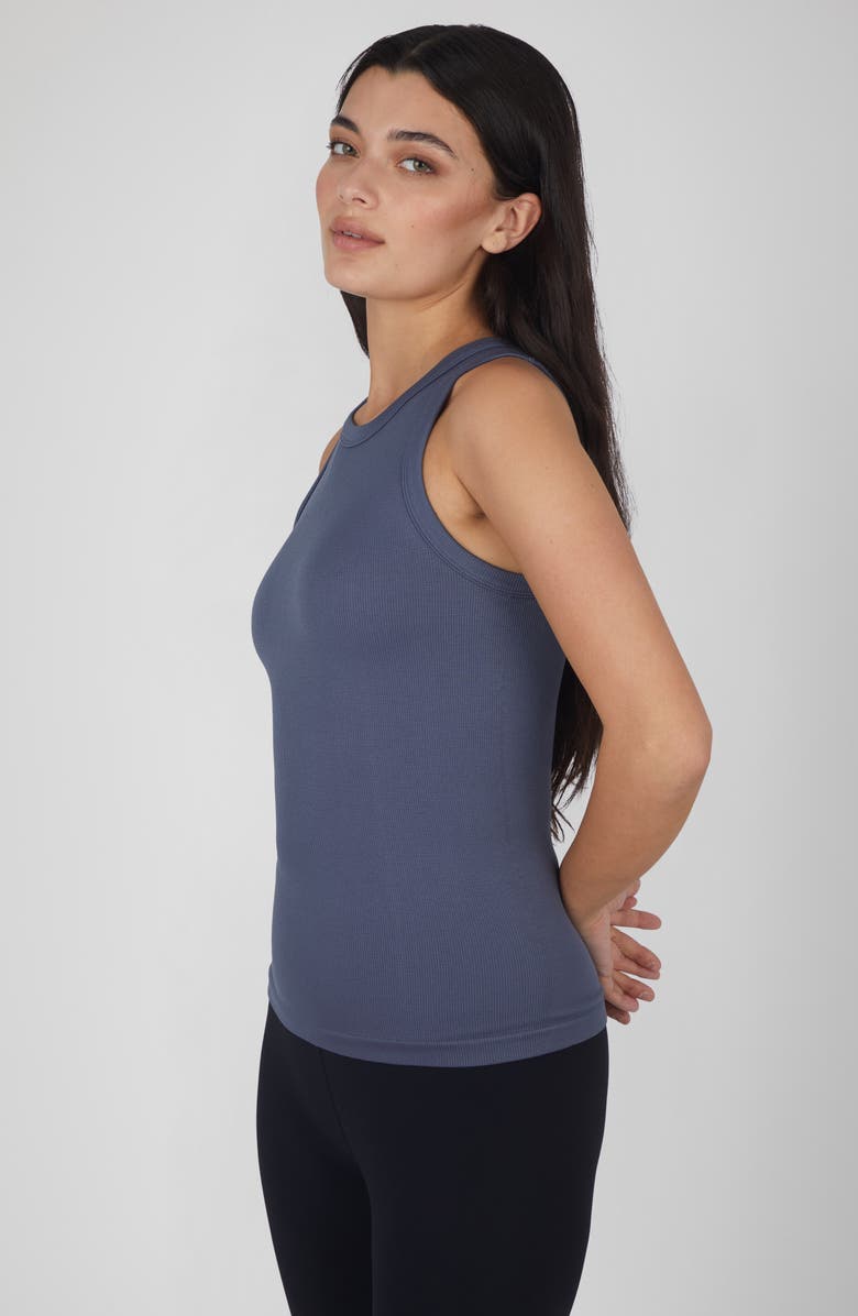 90 DEGREE BY REFLEX 3-Pack Seamless Tank Tops, Alternate, color, Grisaille/ White/ Black