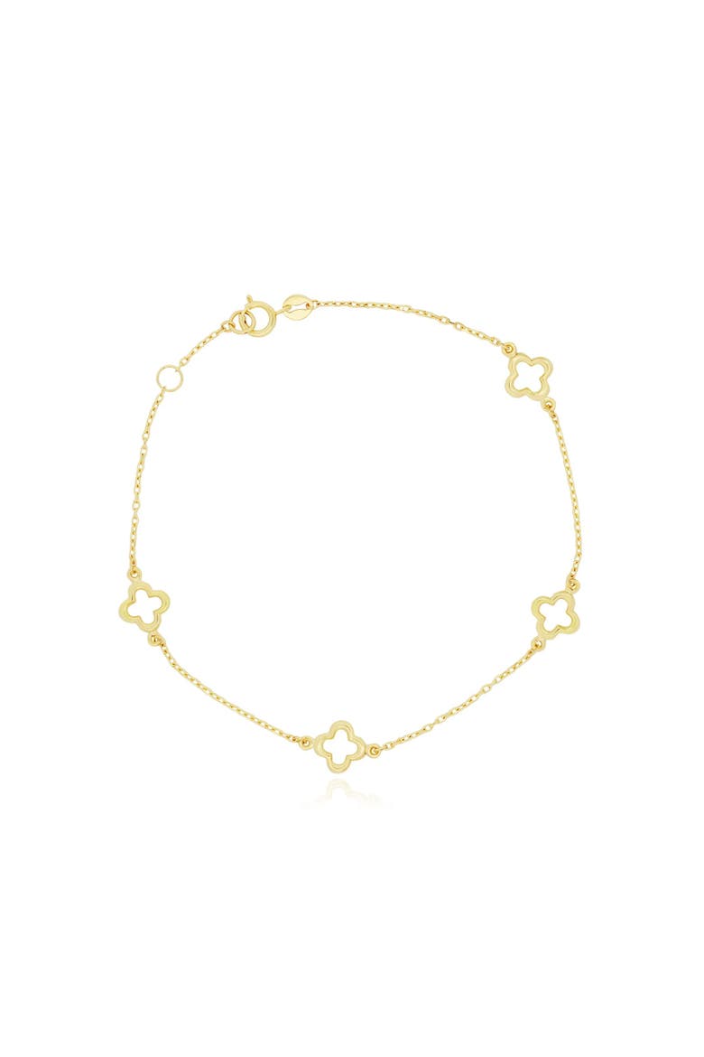 Mini Gold Open Clover Bracelet, Main, color, Gold