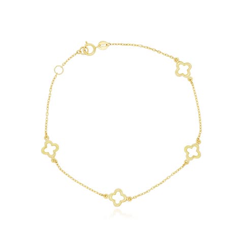 Mini Gold Open Clover Bracelet