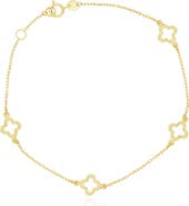 The Lovery Fine Jewelry Mini Gold Open Clover Bracelet