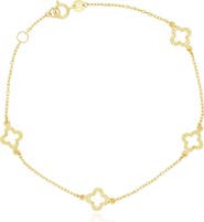 The Lovery Fine Jewelry Mini Gold Open Clover Bracelet