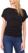 Halogen® Shirred Dolman Short Sleeve Ponte Top