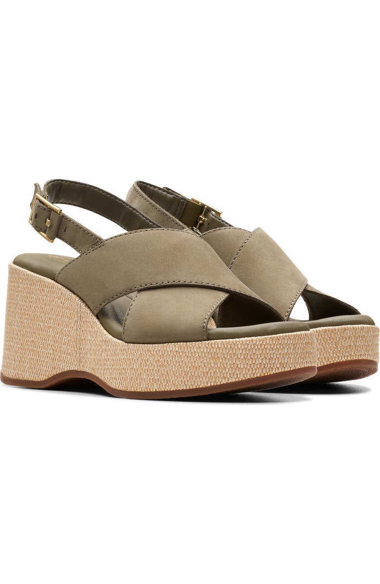 Clarks<sup>®</sup> Manon Wish Wedge Slingback Sandal, Main, color,