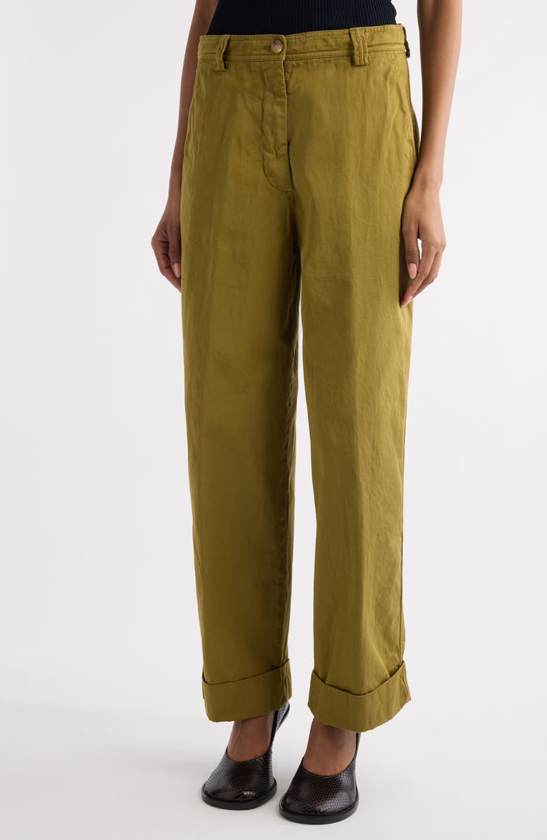 Dries Van Noten Pakora Cotton Gabardine Pants, Alternate, color, Light Khaki