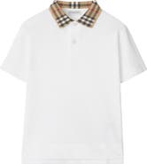 Burberry Check Collar Cotton Polo Shirt