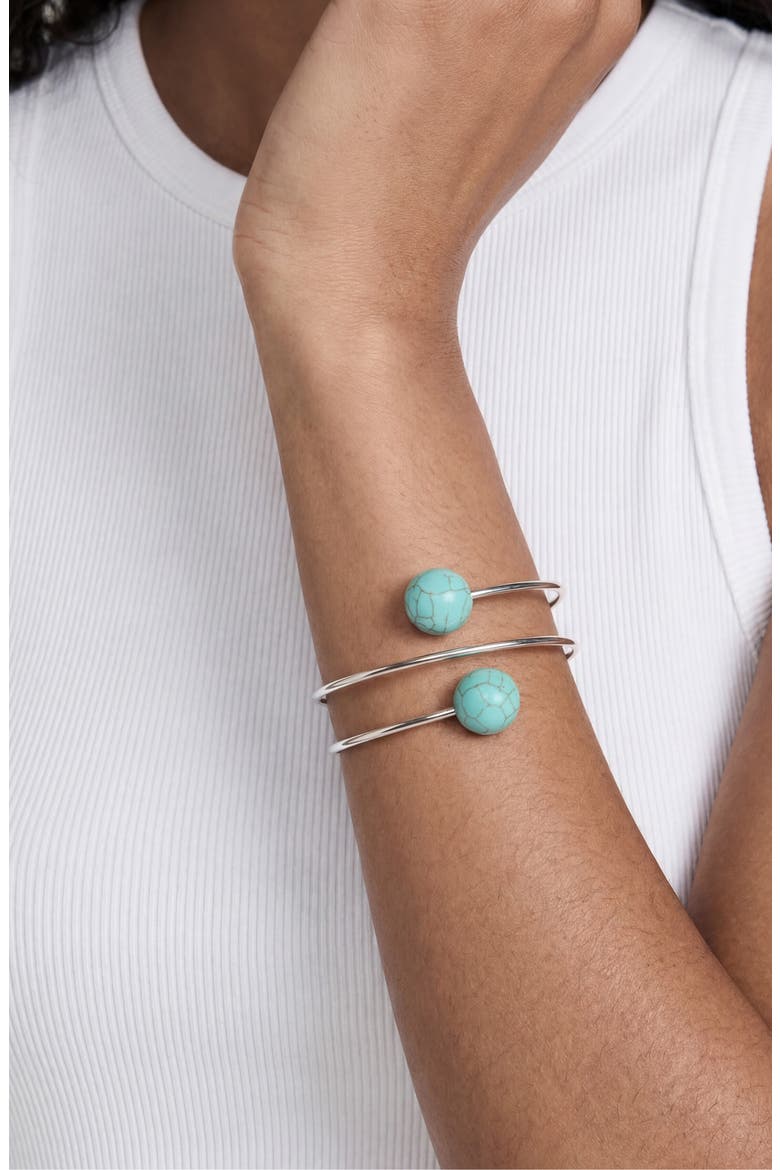 Summer Escape Cuff Bracelet, Alternate, color, TURQUOISE AND SILVER