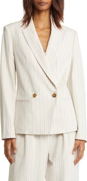 Ted Baker London Kllara Stripe Double Breasted Blazer