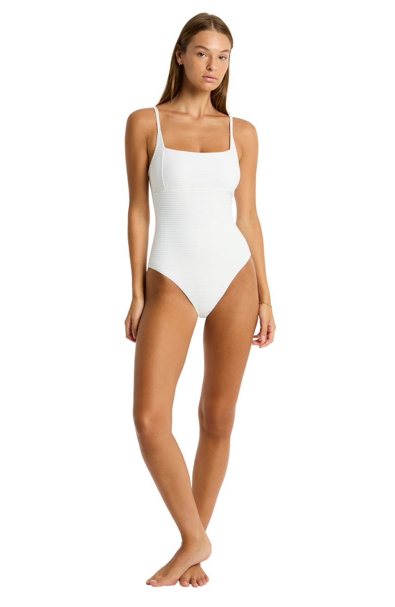 Sea Level Spinnaker Textured Rib One-Piece Swimsuit, Alternate, color, 