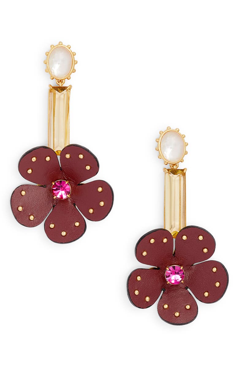 Kate Spade New York leather linear earrings, Main, color,