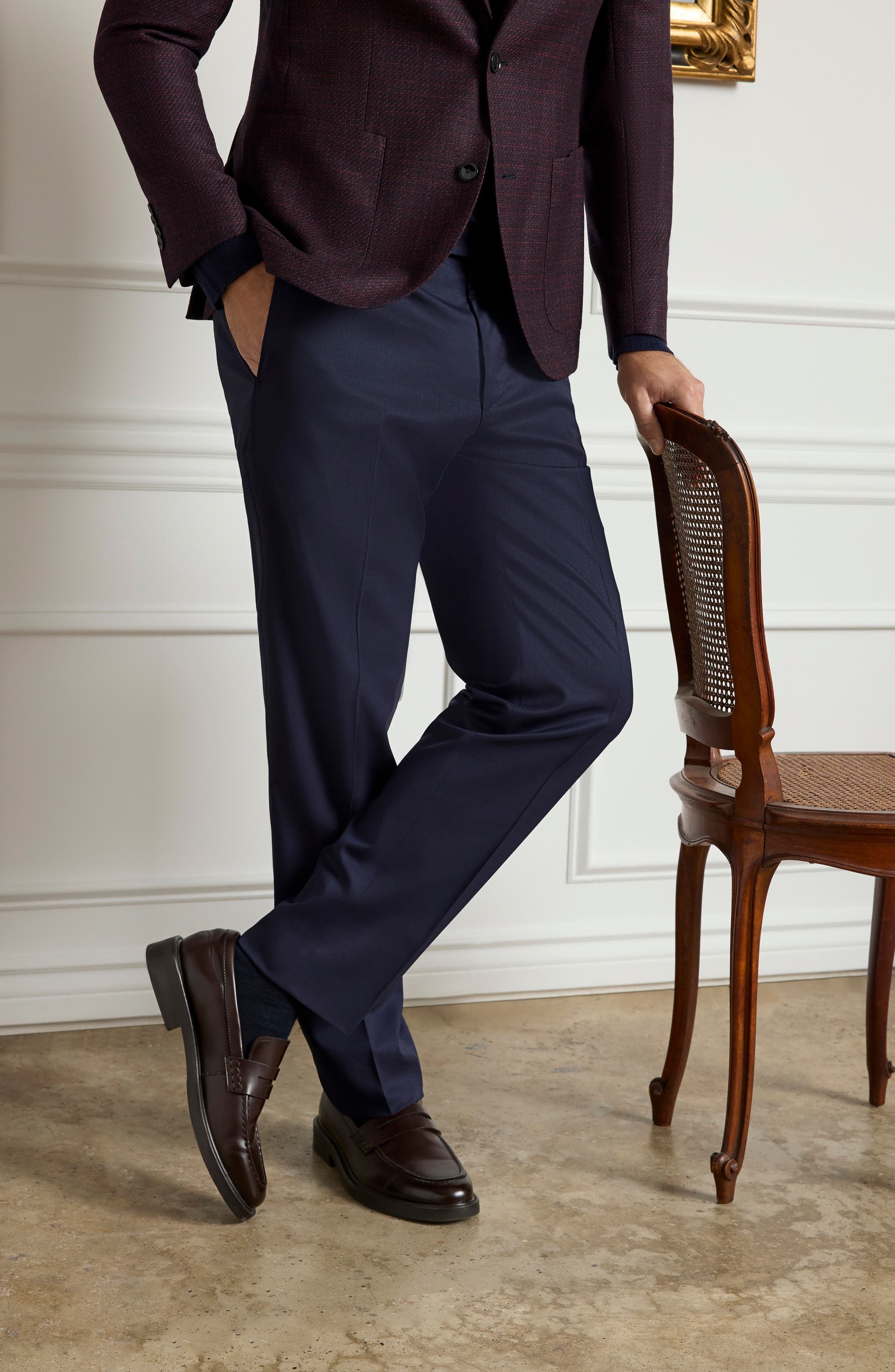 Zanella Parker Stretch Wool Trousers (Men) | Nordstrom