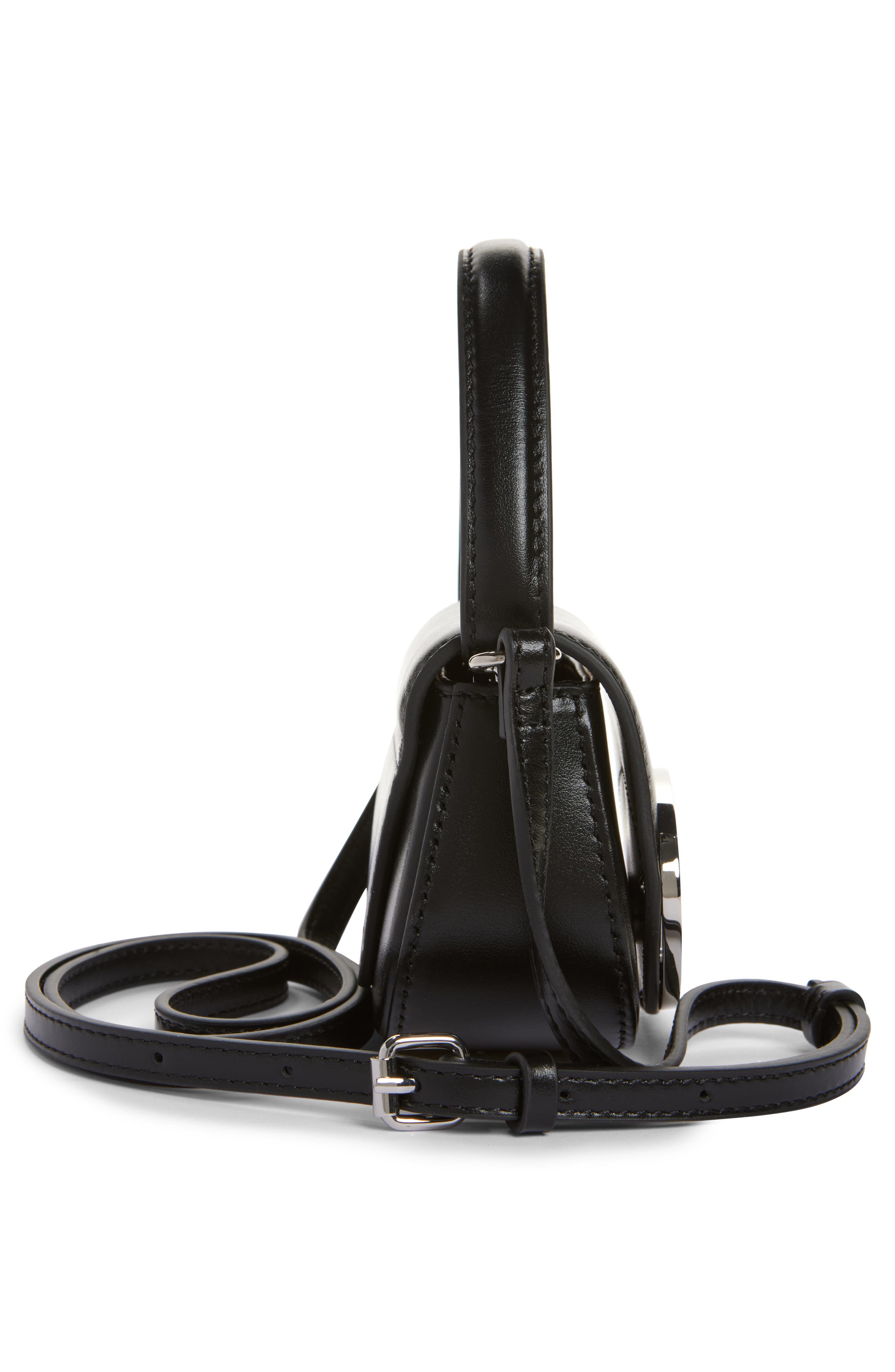 DIESEL<sup>®</sup> X-Small 1DR Leather Crossbody Bag, Alternate, color, Black