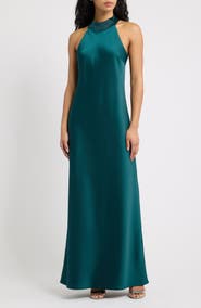 WAYF Violetta Matte Satin Gown