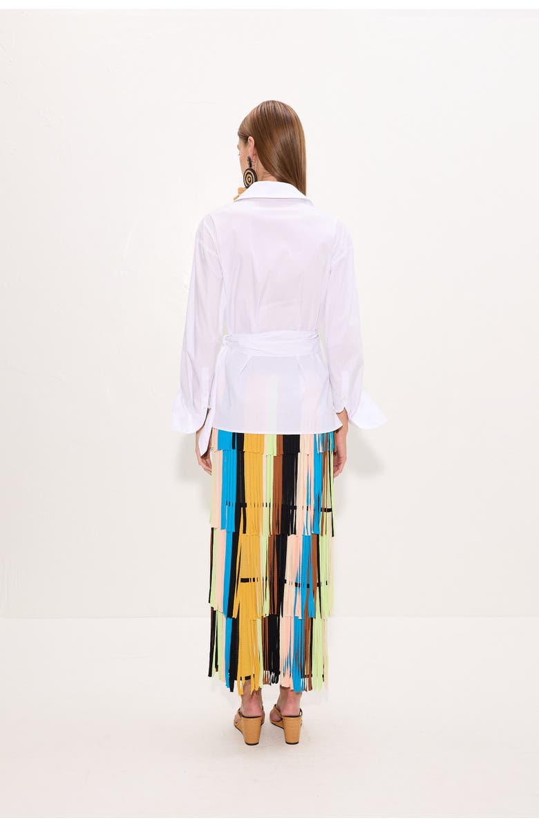 SIMONMILLER Anya Poplin Wrap Top, Alternate, color, Macadamia
