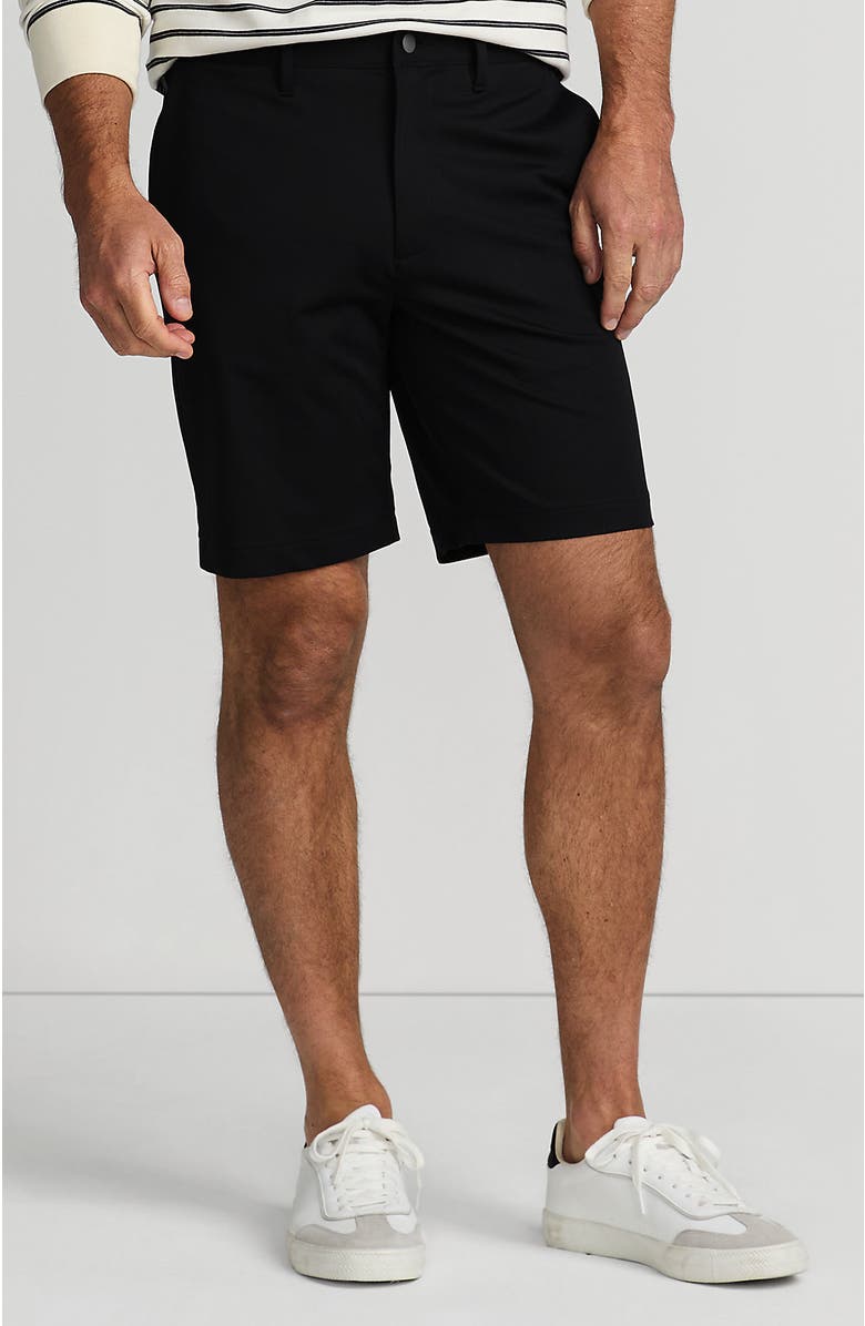 Lands' End Traditional Fit 9" Flex Performance Golf Shorts, Main, color, Black