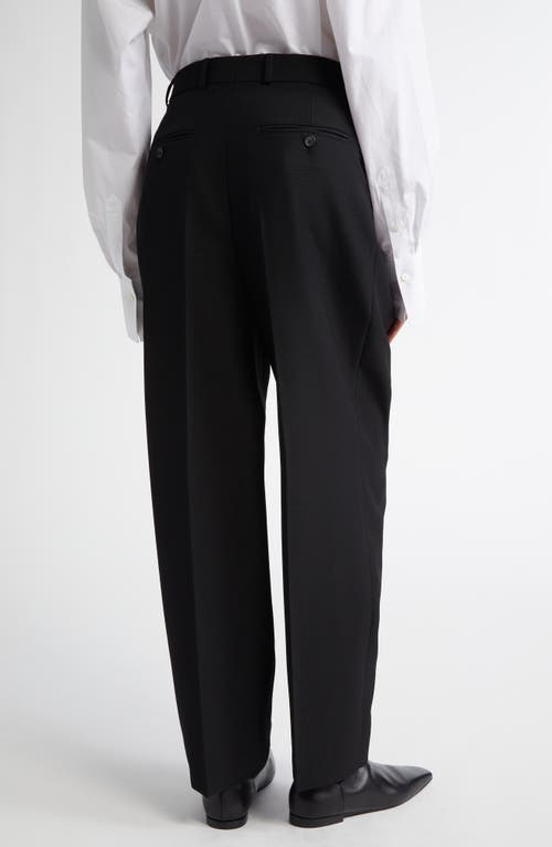 Totême Toteme Tailored Double Pleat Wool Flannel Trousers In Black