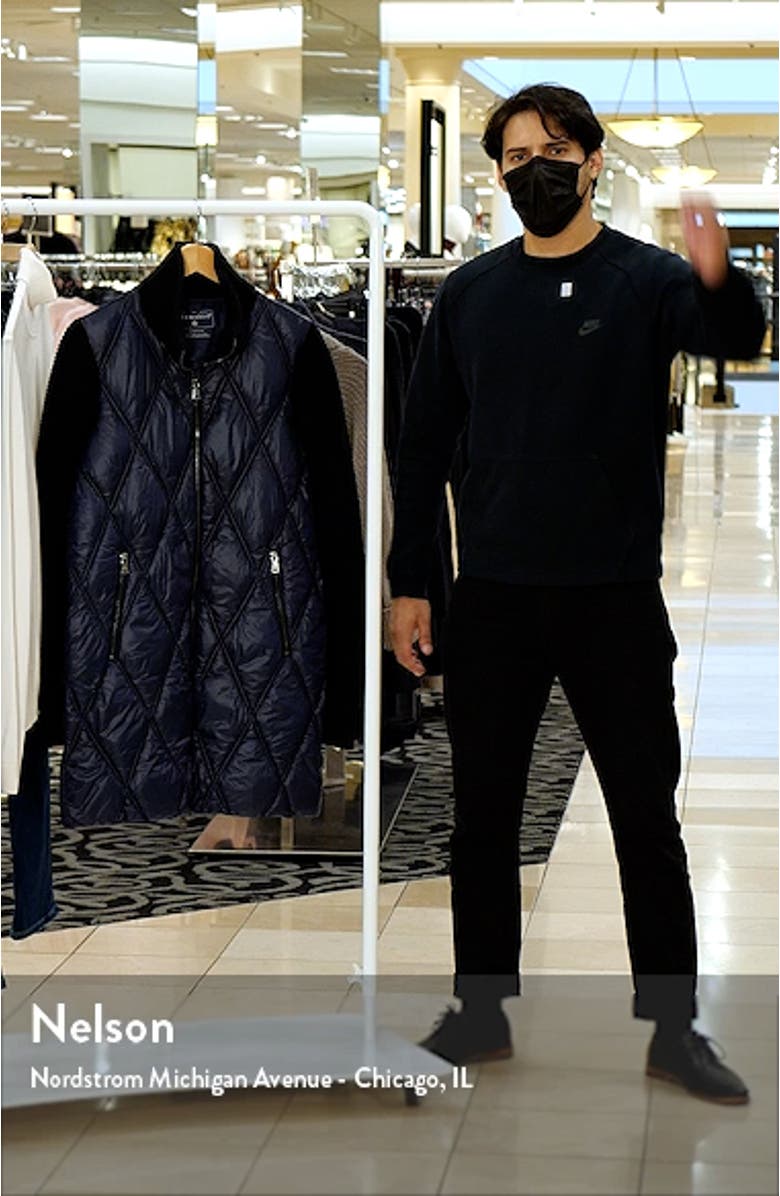 Knit Sleeve Diamond Quilt Puffer Coat, sales video thumbnail