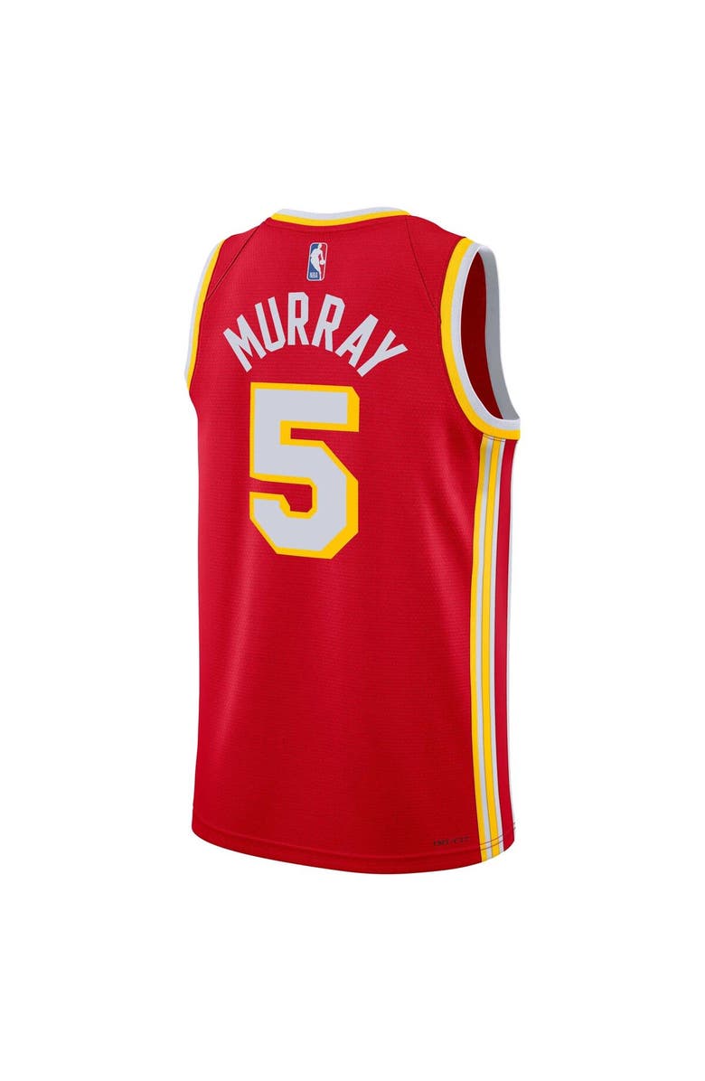 Nike Unisex Nike Dejounte Murray Red Atlanta Hawks Swingman Jersey - Icon Edition, Alternate, color, 