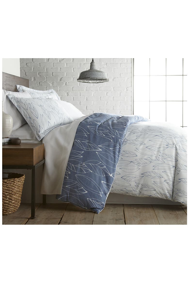 Luxury Premium Oversized Comforter Sets, Alternate, color, MODERN FOLIAGE BLUE
