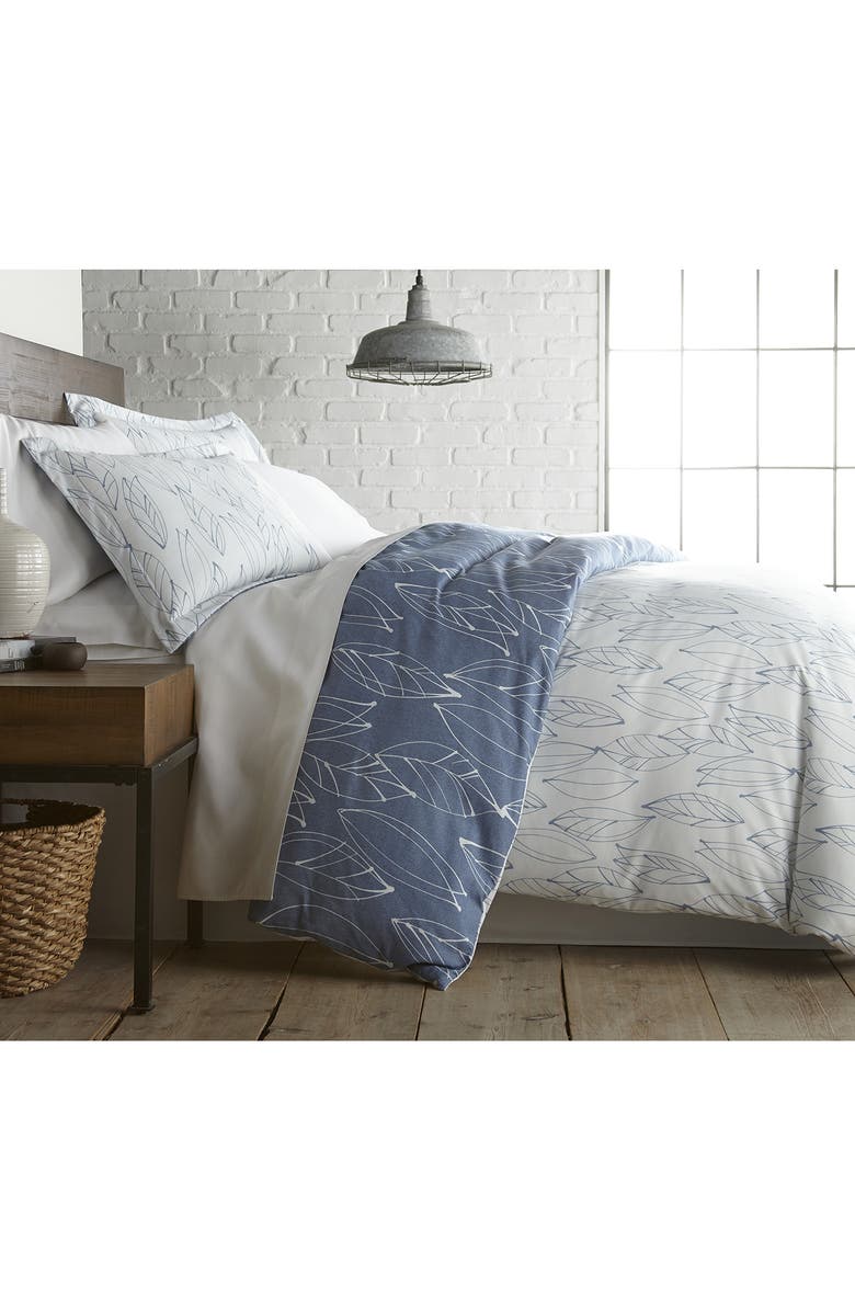 SOUTHSHORE FINE LINENS Luxury Premium Oversized Comforter Sets, Alternate, color, Modern Foliage Blue
