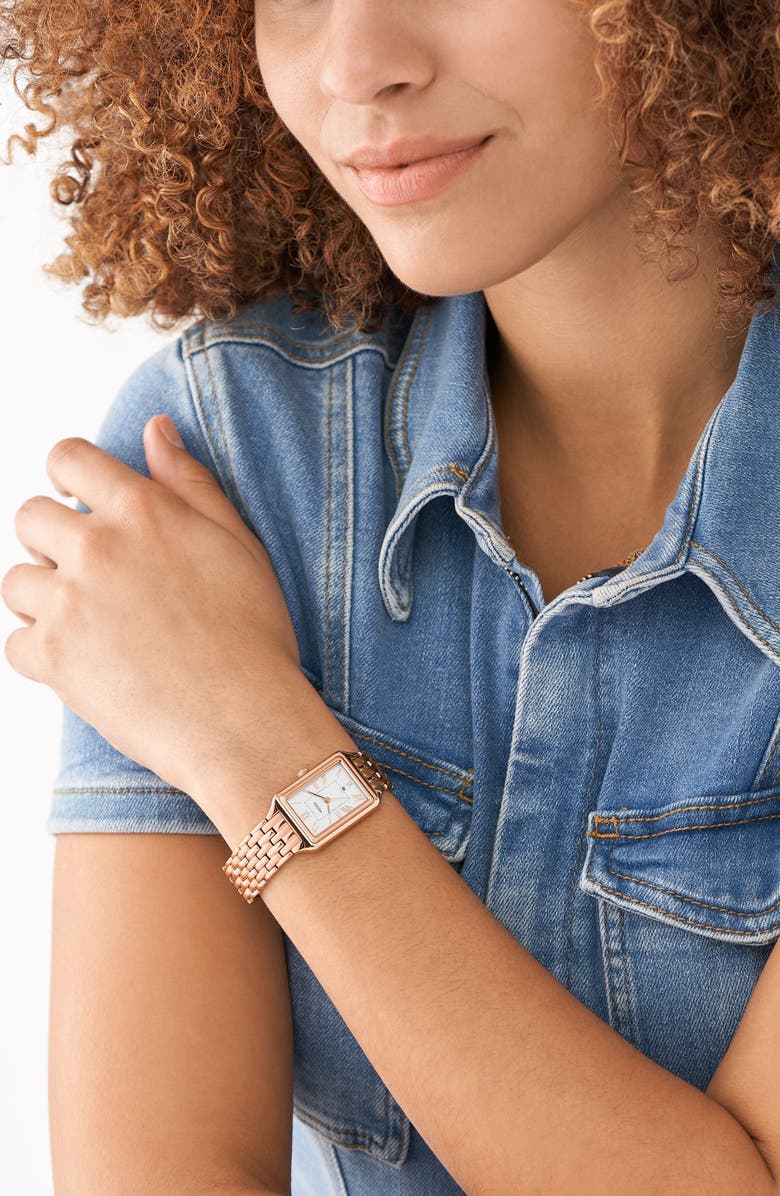 Fossil Raquel Bracelet Watch, 23mm, Alternate, color, Rose Gold