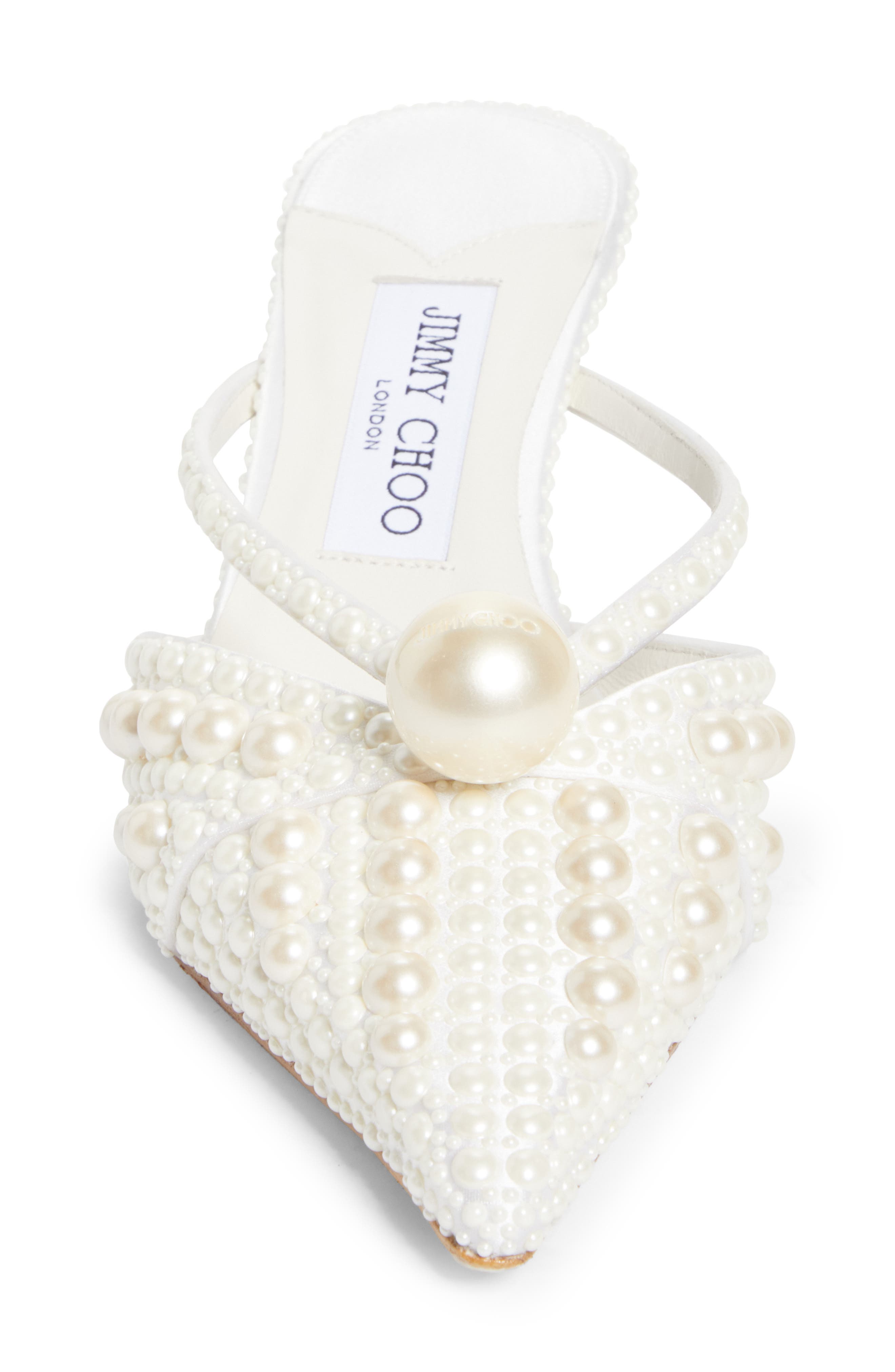 Jimmy Choo Sana Embellished Mule, Alternate, color, White/ White