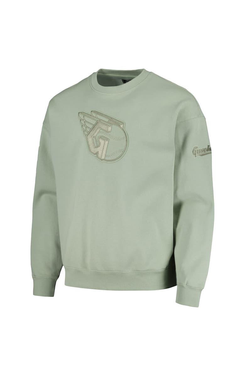 PRO STANDARD Men's Pro Standard Green Cleveland Guardians Neutral Drop Shoulder Pullover Sweatshirt, Alternate, color, Green