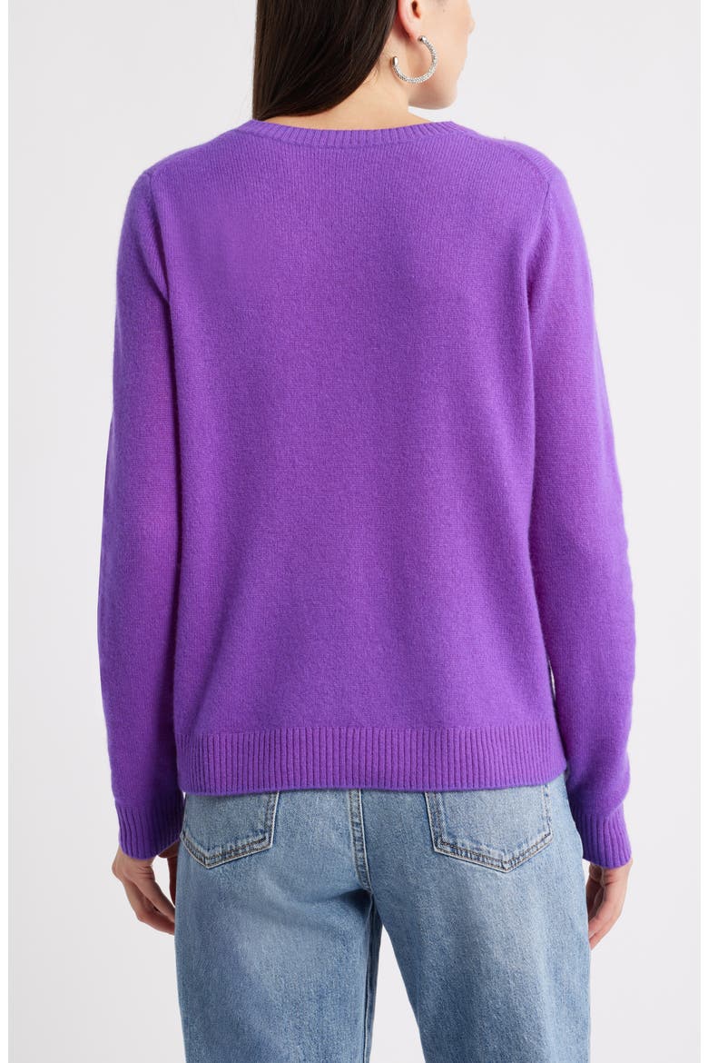 Cashmere Crewneck Sweater, Alternate, color, PURPLE TILANDIA