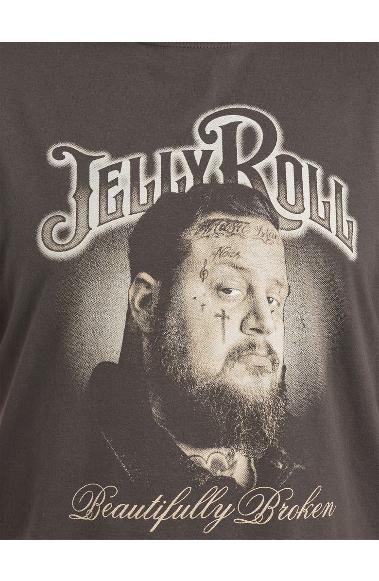 True Nation by DXL Big & Tall Jelly Roll Beautifully Broken Graphic Tee, Alternate, color, Graphite