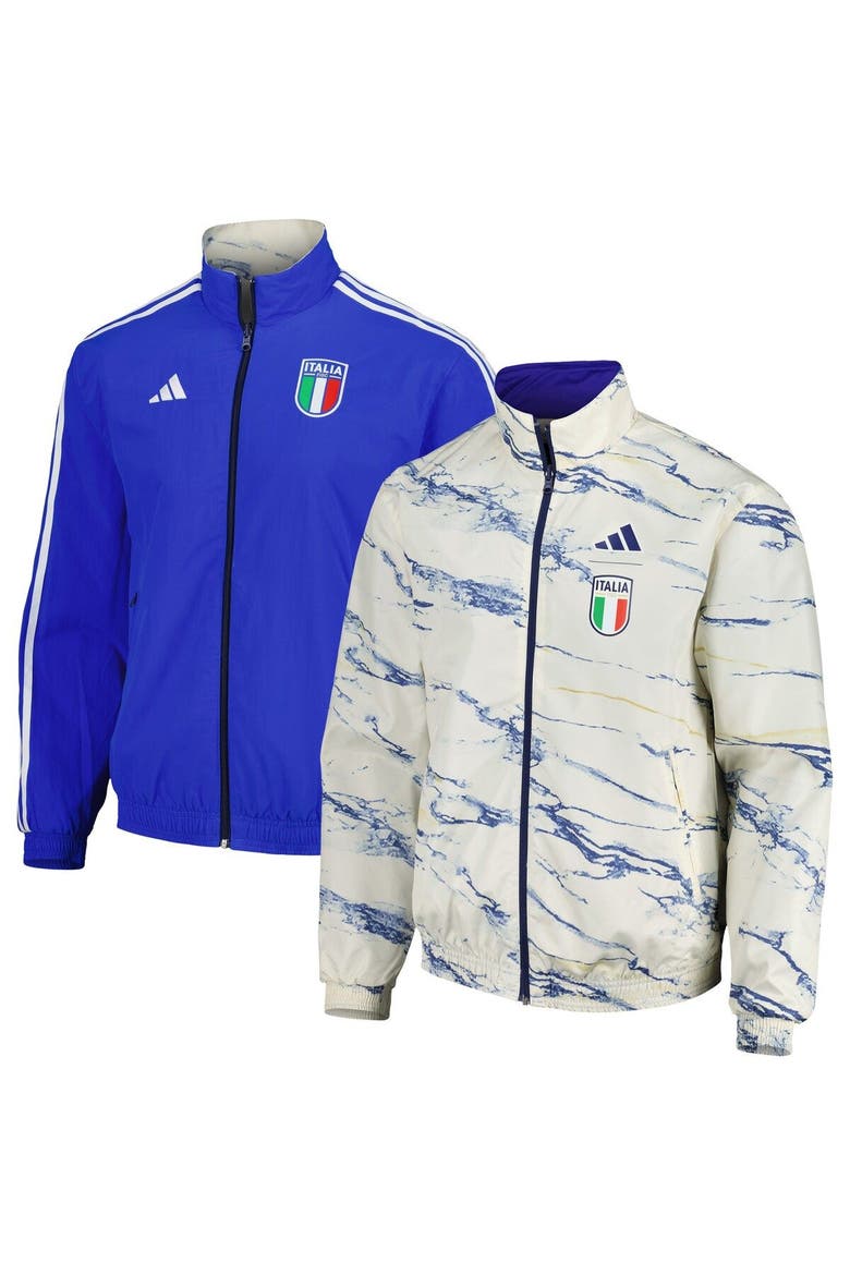 Men's adidas White Italy National Team Logo Anthem Reversible Full-Zip Jacket, Main, color, White