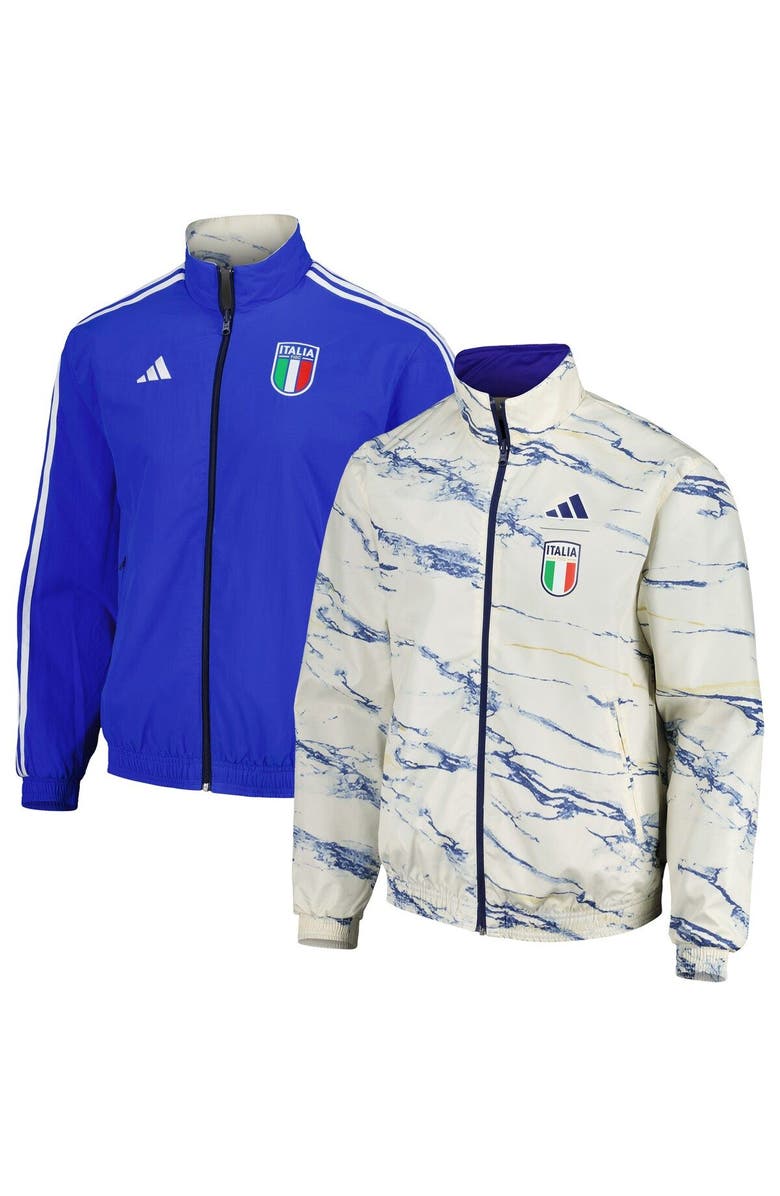 adidas Men's adidas White Italy National Team Logo Anthem Reversible Full-Zip Jacket, Main, color, 