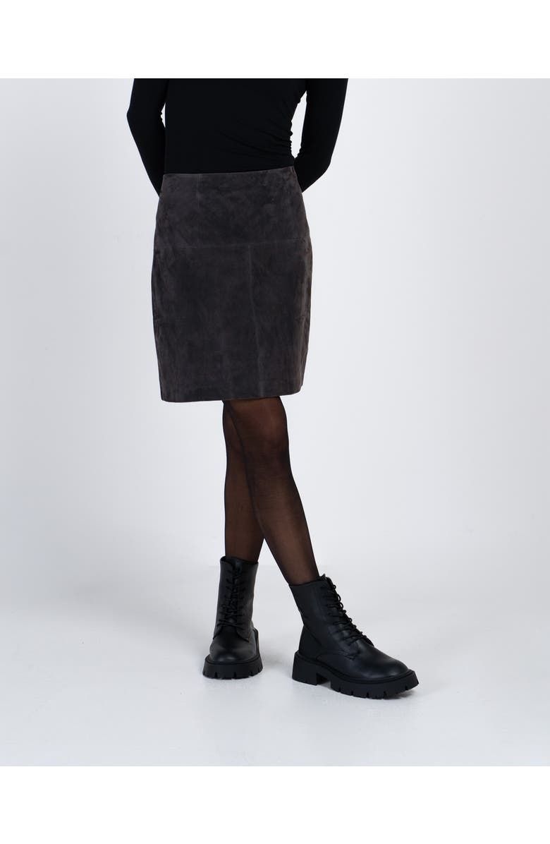 Kettlewell Hayden Suede Skirt, Main, color, Shadow Grey