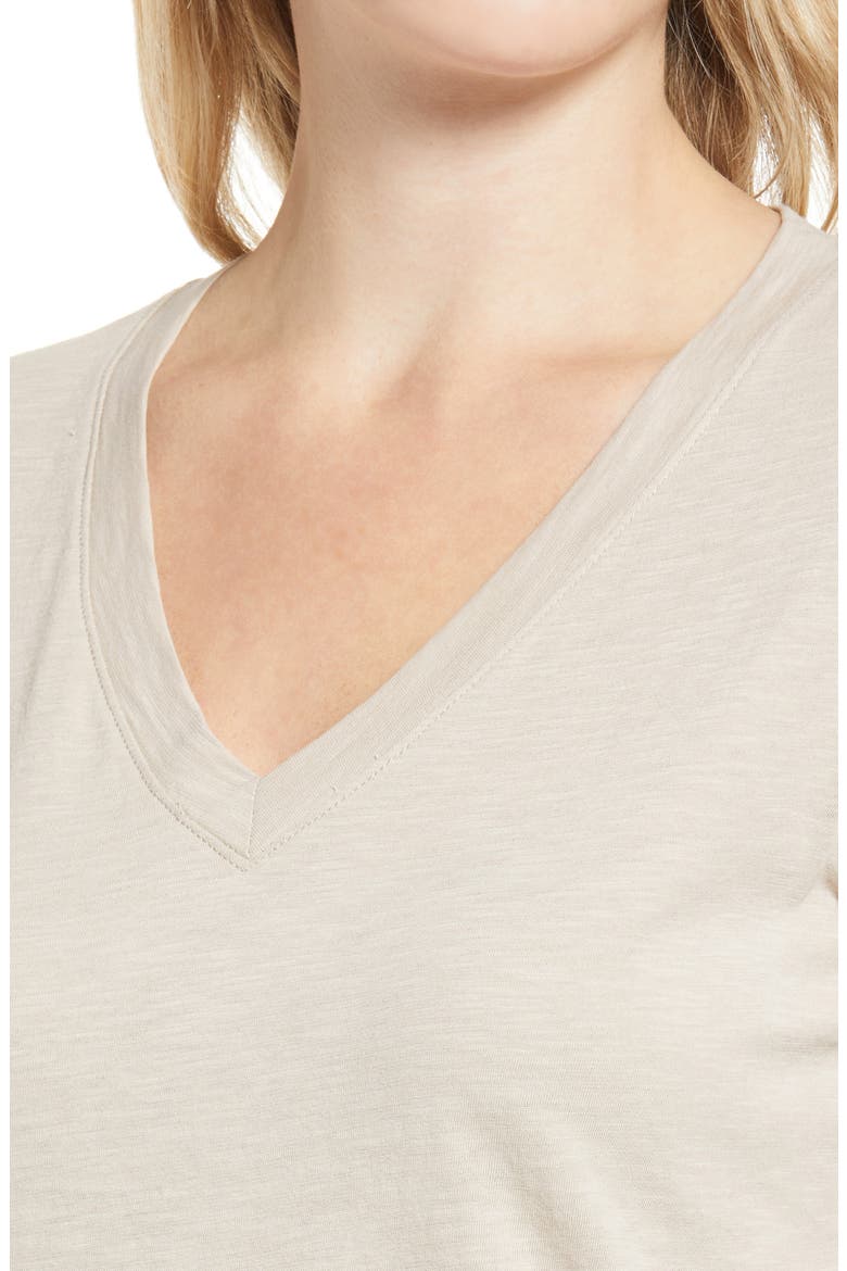 Whisper Cotton V-Neck T-Shirt, Alternate, color, ASHEN SILVER