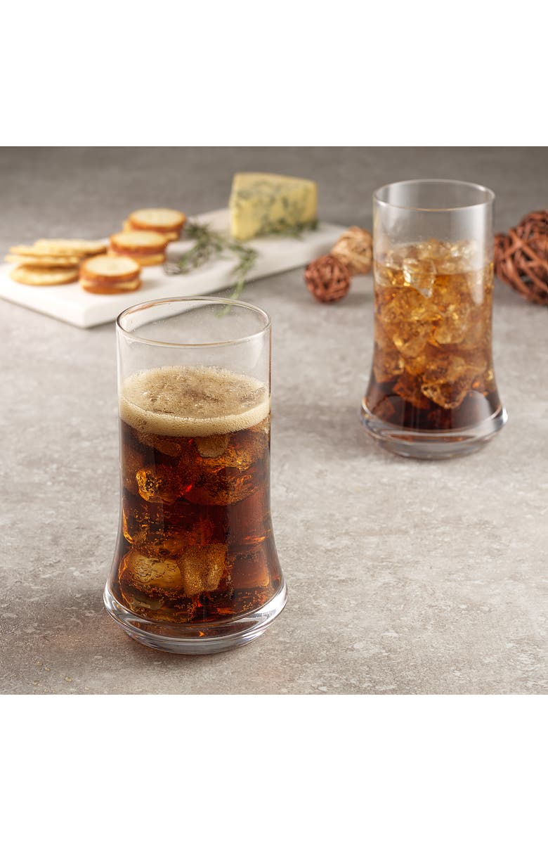 JoyJolt Cosmos Crystal Highball Glasses - Set of 4, Alternate, color, Clear