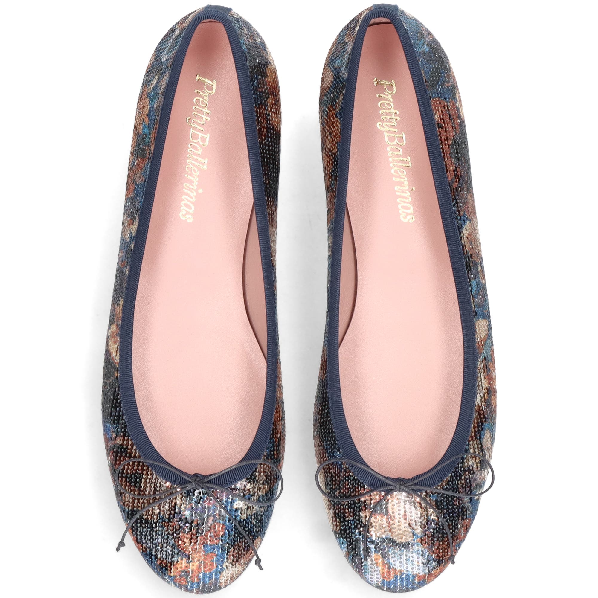 Pretty Ballerinas Round toe textile ballet flat, Alternate, color, Blue And Tan