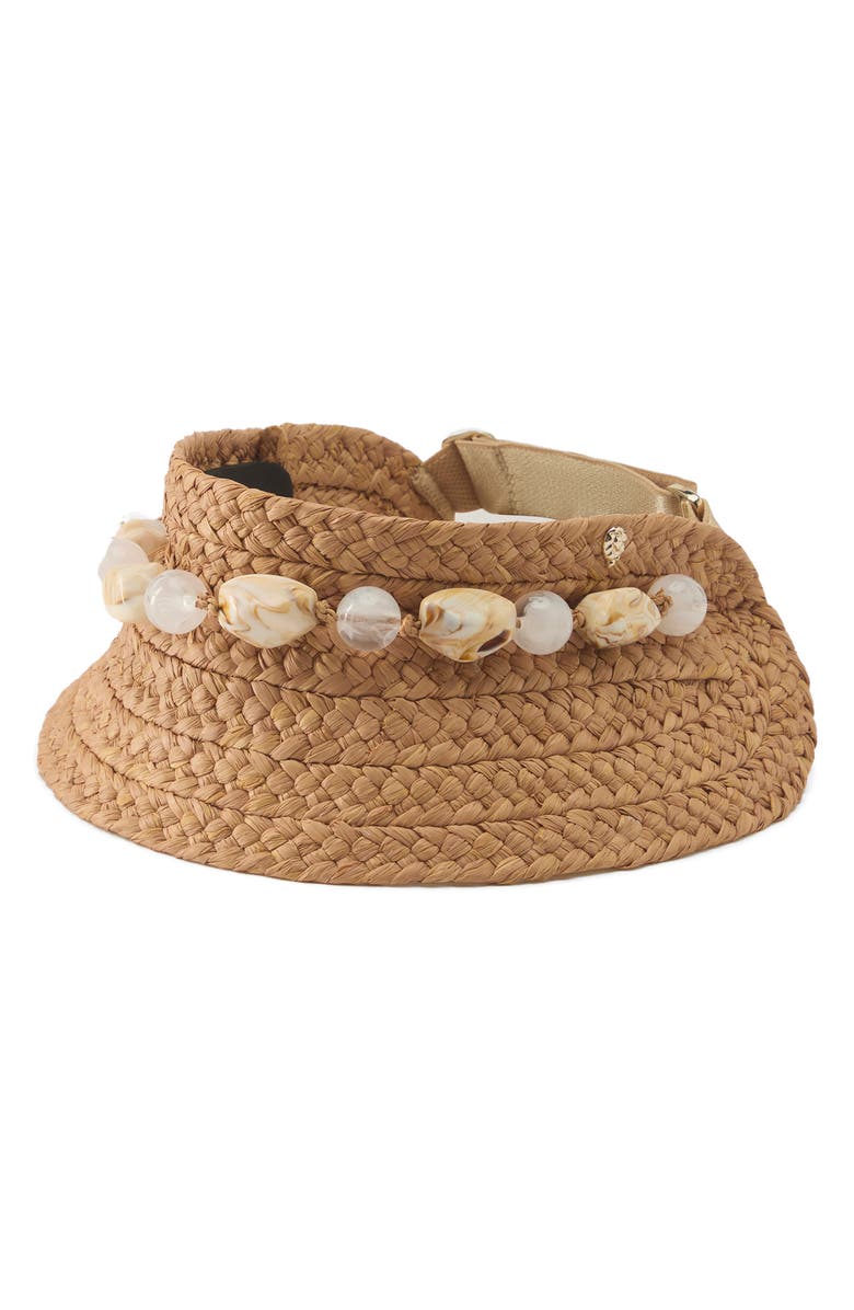 Helen Kaminski Nyla Straw Visor, Main, color, Nougat/ Natural