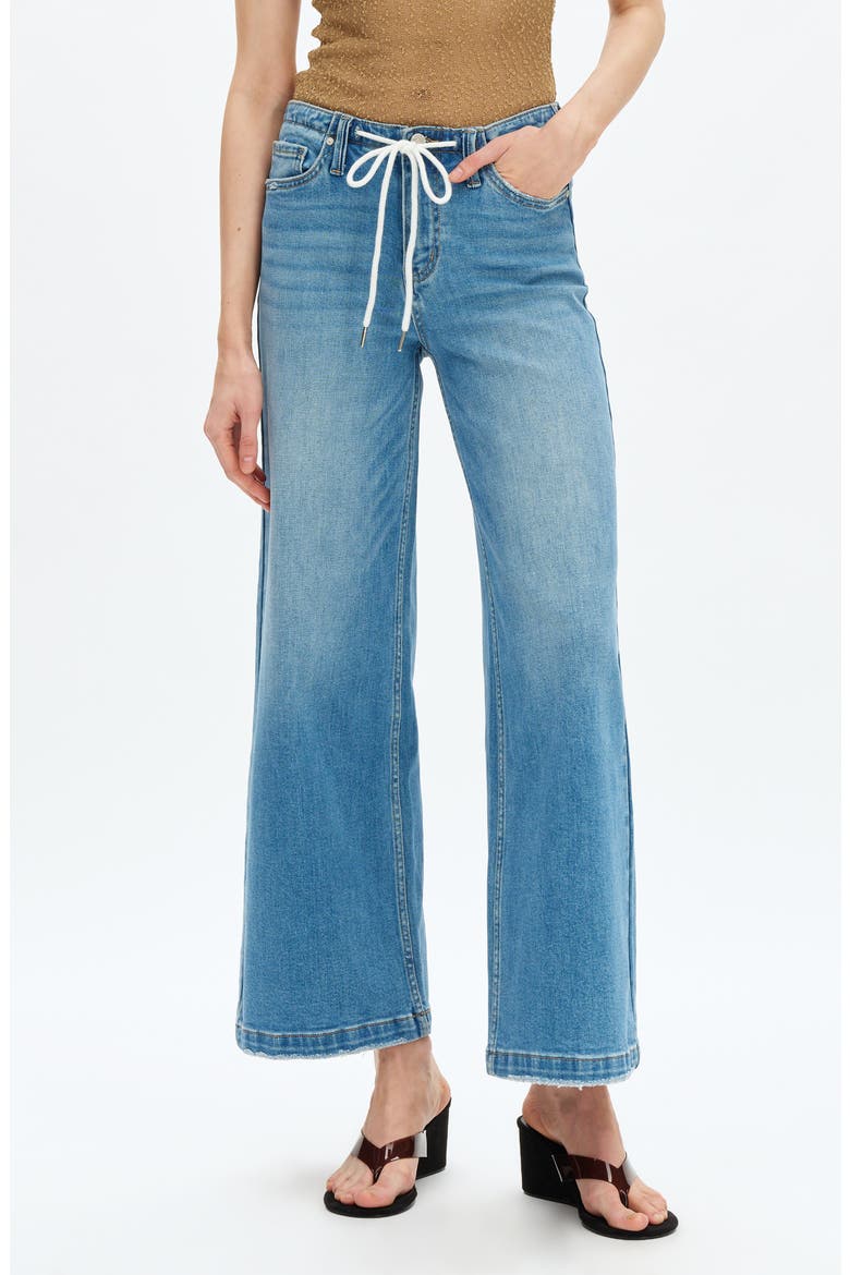 Zephyrine Drawstring Wide Leg Jeans, Main, color, LIGHT BLUE