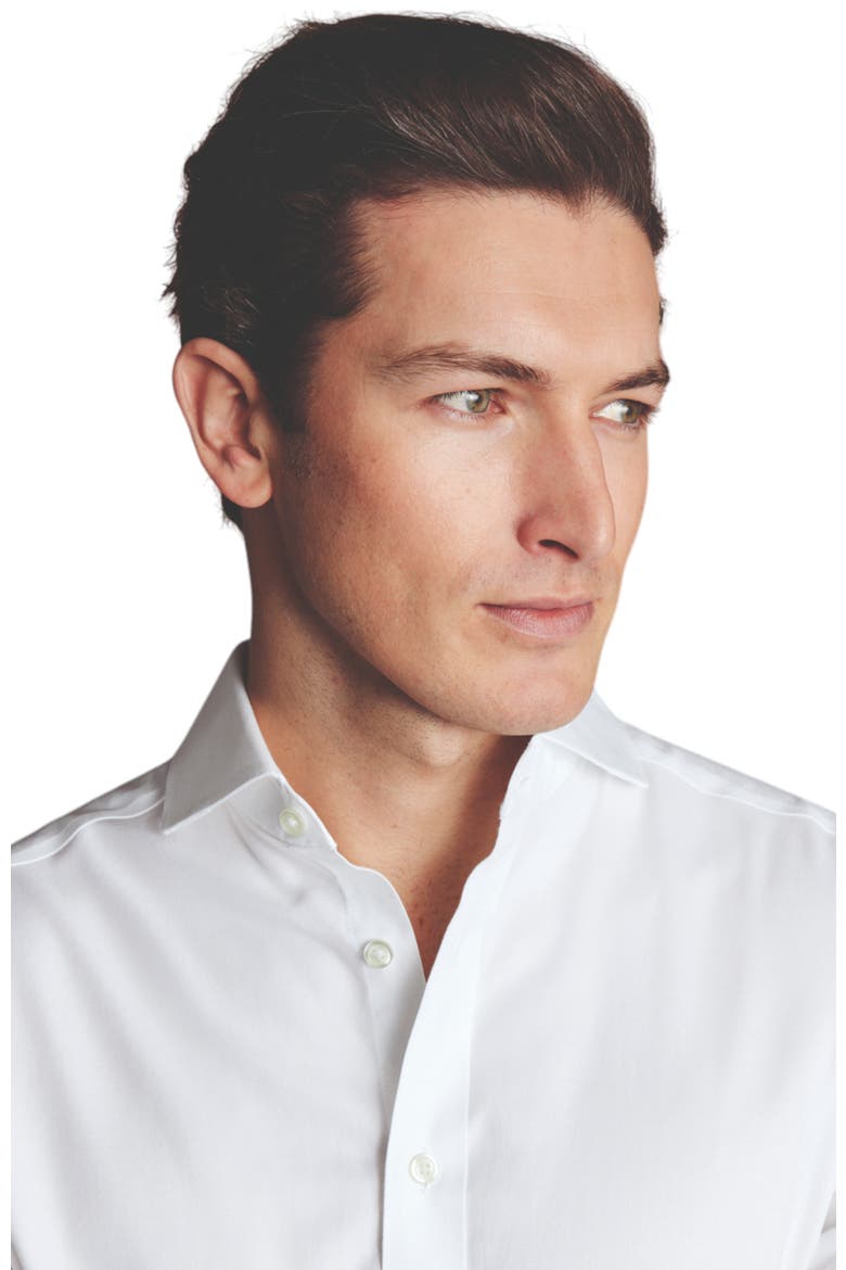 Extreme Cutaway Collar Non-Iron Twill Shirt, Alternate, color, White